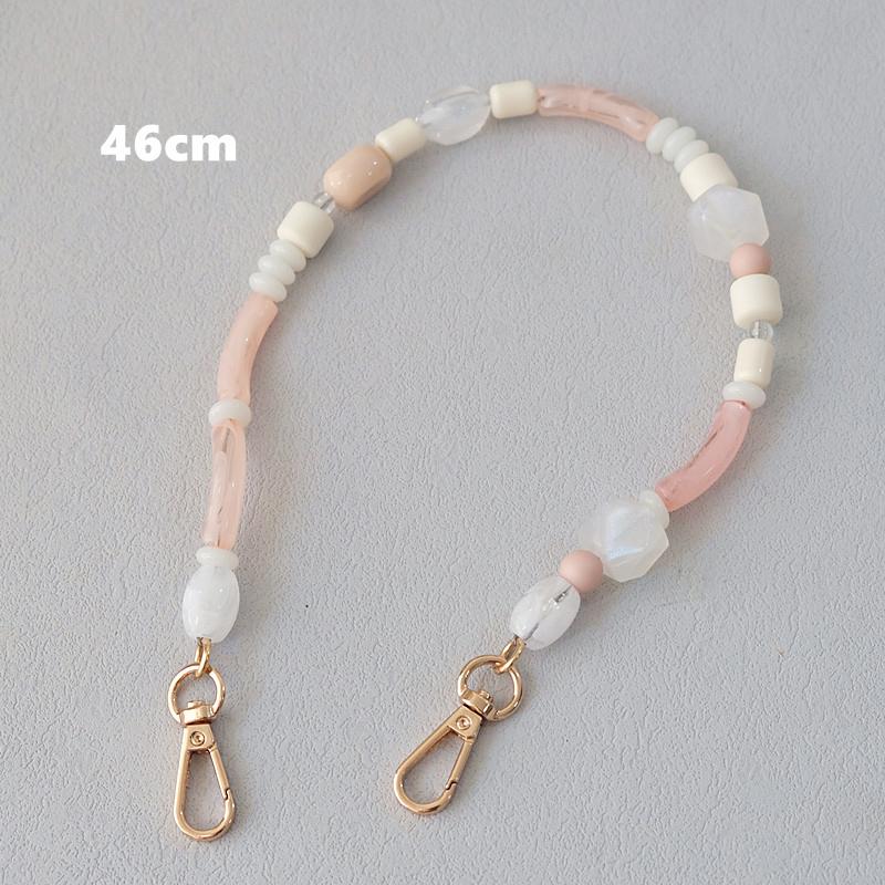 New Woman Bag Accessory Colorful Wood Resin Beads Handcrafted Wristband Acrylic Bag Chains Women Replacement Bag Handle Chain