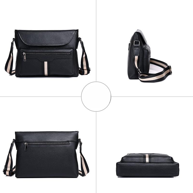 Velkokapacitní pánská crossbody taška z hovězí kůže, moderní pánská crossbody taška z pravé kůže, pánská taška přes jedno rameno