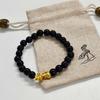 Obsidian Bihu Prayer Beads Wealth Bracelet with 8mm Pouch