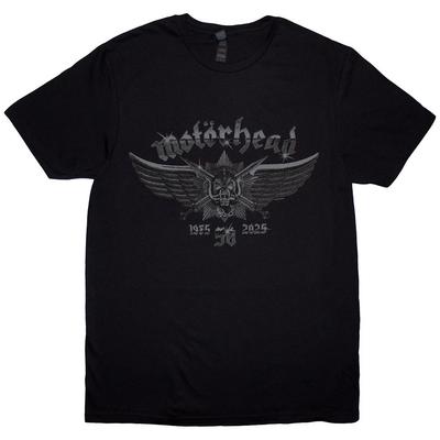 Motorhead 50 Years Wings Badge T-Shirt Black New