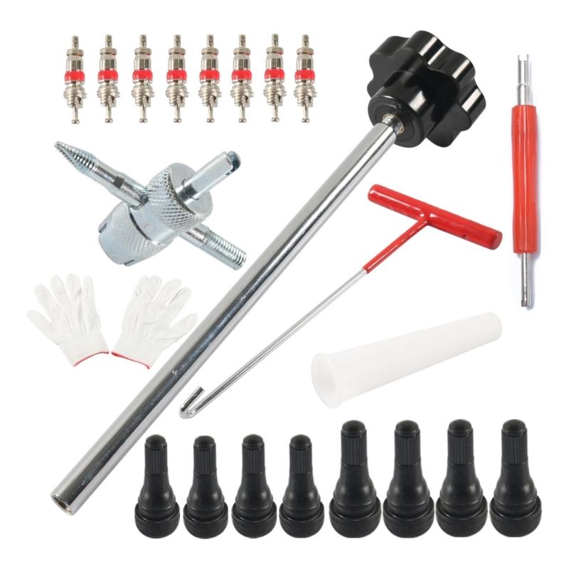 Tire Valves Stem Cores Replacement Tool Kit Quick Change Tire Valves Tool Kit for Replacing Leaky Valves In Motorcycles
