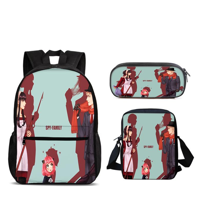 SPY×FAMILY Backpack Pen Bag Shoulder Bag 3pcs Set Versatile Cartoon Large Capacity Boy and Girl School Birthday Best Gift