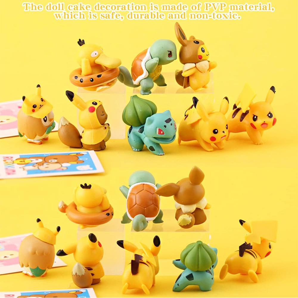 6 Pcs Mini Cute Gift Pikachu Action Figures for Party Favor Decoration Supplies