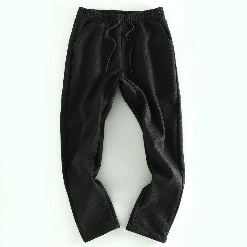 Trade Cattle Goods Overplus Order Spring and Autumn Men's Elastic Waist Solid Trousers Straight Sweatpants Loose Casual Pants Straight Pants Fashion