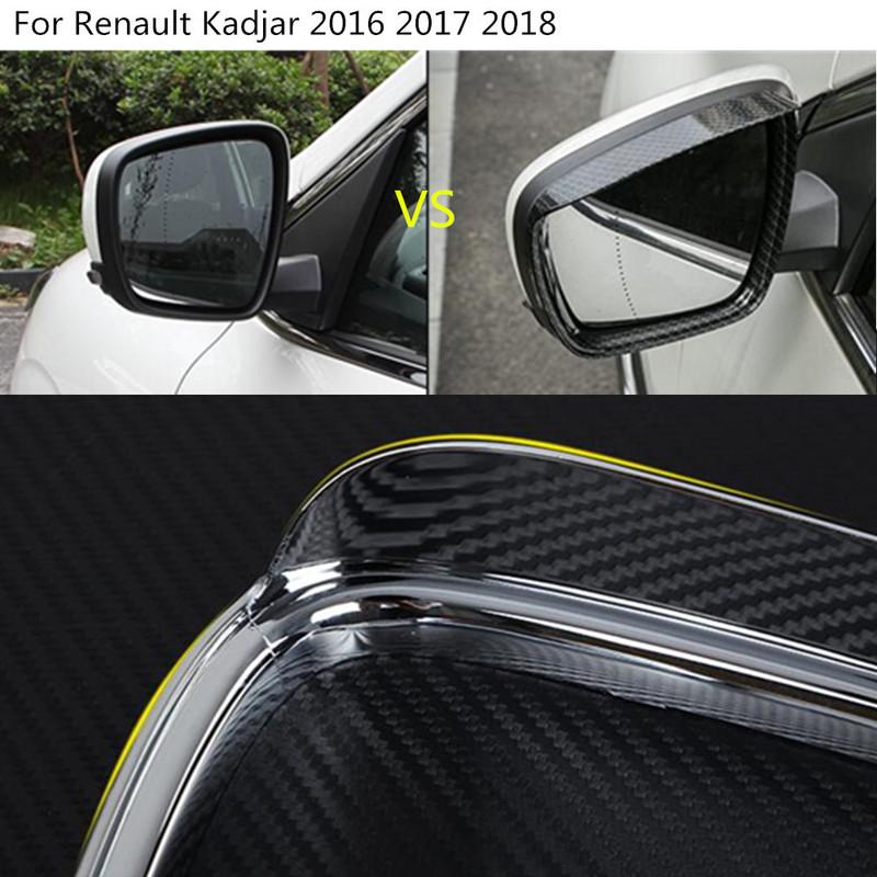 Car Rear View Side Glass Mirror Trim Frame Rain Shield Sun Visor Shade ABS Eyebrow For Renault Kadjar 2016 2017 2018