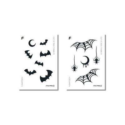 Fledermaus-Spinne Tattoo Aufkleber Set