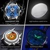 OLEVS 7128 Automatic Mechanical Men's Watch Multi functional Date Lunar phase Waterproof Wristwatch Man