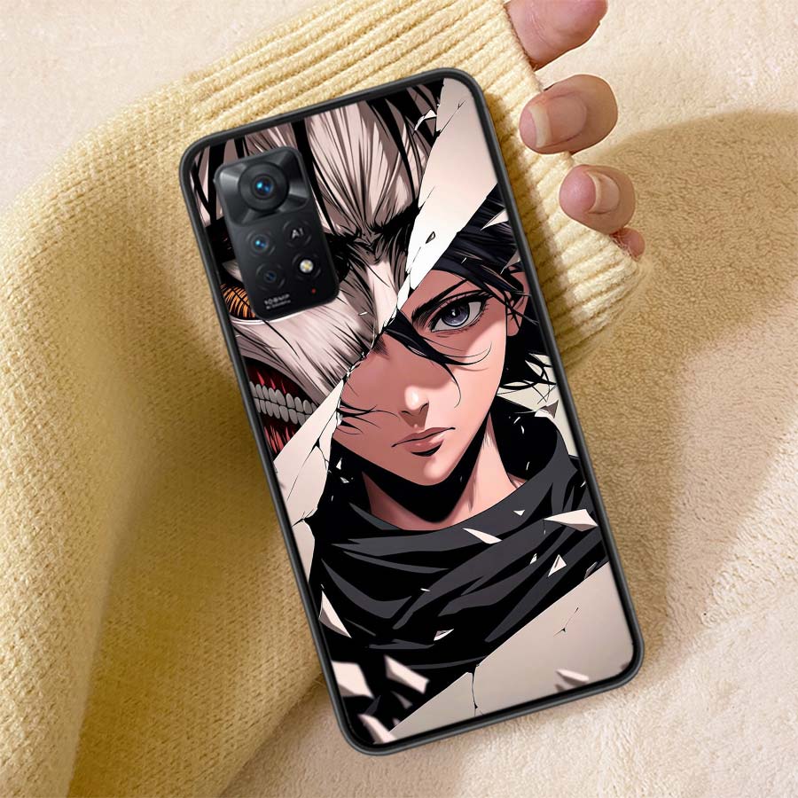Character MIKASA Phone Case For Redmi Note 13 14 15 Pro Plus 12 13C 12C 15C 9 10 10C 9T 9C 9A TPU Soft Cover Clear Cell Cases Sh