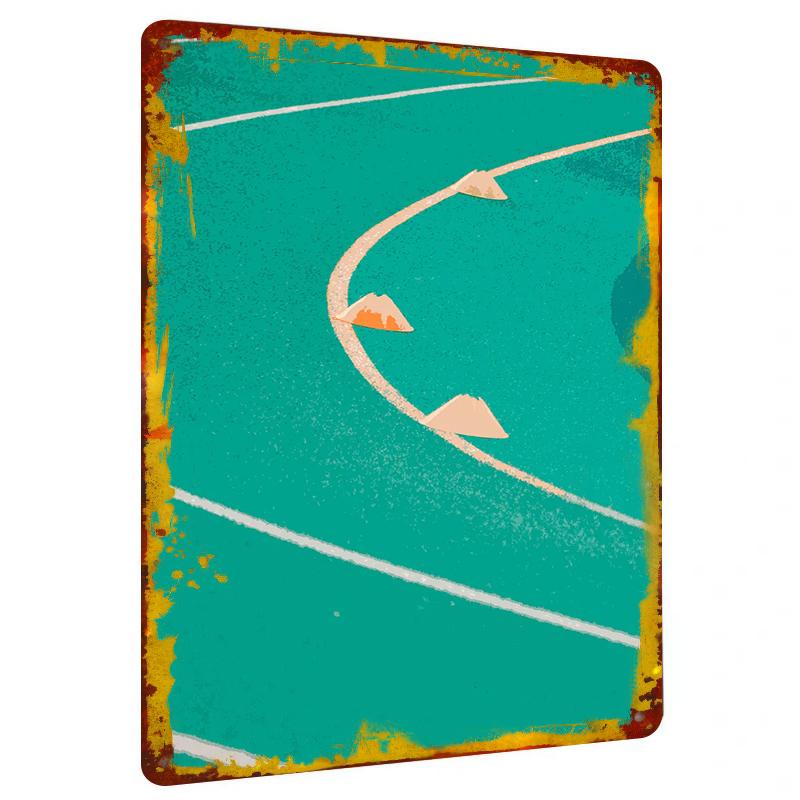 

Custom Football Field Track Pattern Metal Tin Sign Home Decor Wall Art Sports Theme Living Room Bedroom Hanging 20x30cm（7.8x11.8inch）