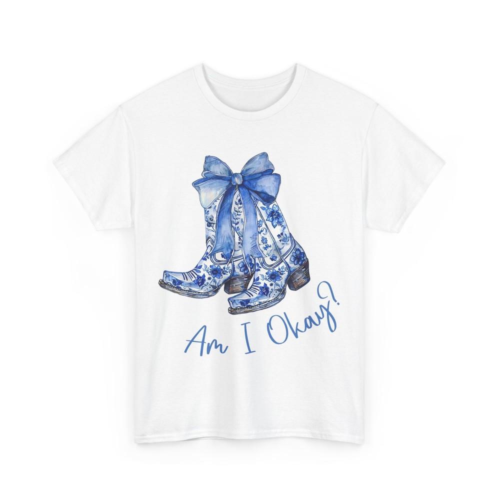 

Футболка Cowgirl Am I Okay, Ковбойский сапог, Кокетливый бант, Женская футболка 4XL