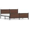 Metal Bed Frame Without Mattress Brown Oak Effect 200x200 Cm