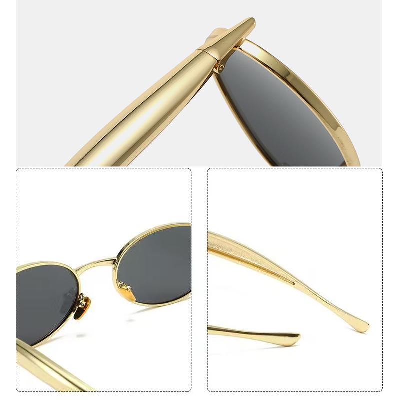 New Fashion Oval Sunglasses For Men And Women Uv400 Alloy Eyewear Fish-Shaped Sun Glasses High Quality Brand Designer