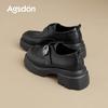 Black platform new autumn and winter small leather shoes with skirt single shoes