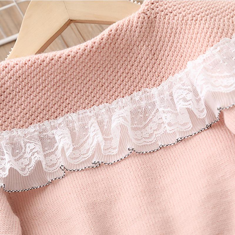 Dziewczęca dzianina Odzież dziecięca Sweter rozpinany Wiosna Jesień Jednolity kolor Śliczne dziewczynki Płaszcz Top