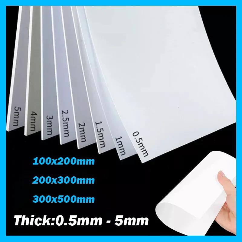 

White ABS Plastic Sheet Panel White DIY Model Craft 0.5/0.8/1/1.5/2/3/4/5mm Thick Smooth Plate Multi Size 200x300x0.5mm(5Pcs)