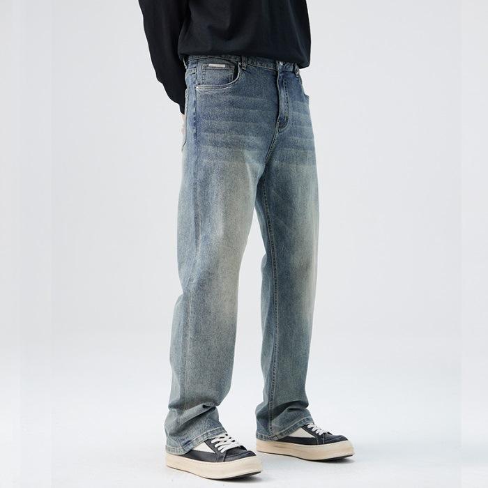 

Новые весенние джинсы мужские американские ретро прямые зауженные брюки 3XL