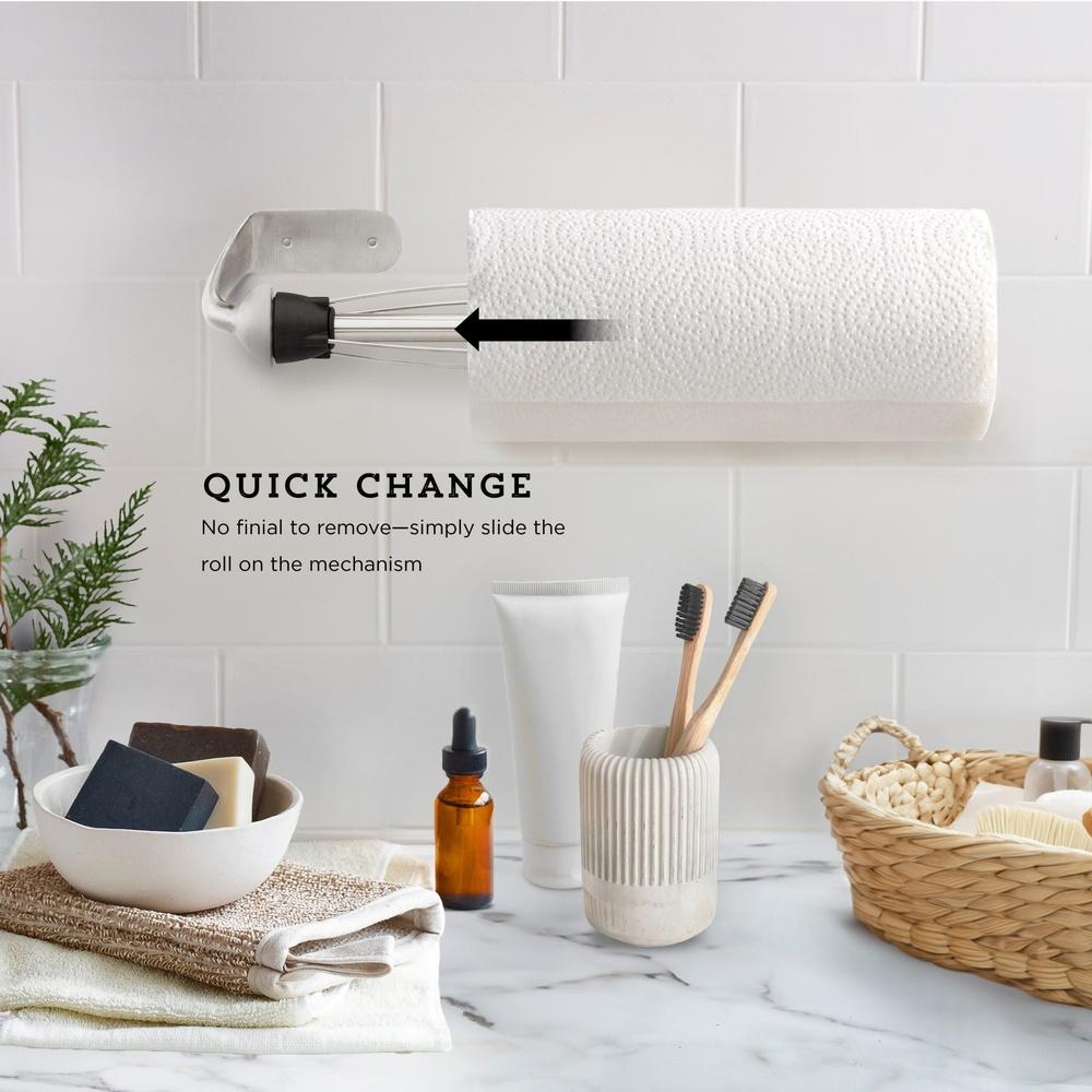 Patented Wall Mount Paper Towel Holder Perfect Tear Technology One-Handed Tear Ratchet System Effortless Use Universal Fit