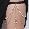 Leg Chain Imitation Pearls Double Layer Chain Elastic Leg Jewelry Versatile Sexy Body Chain Lightweight Leg Ornament