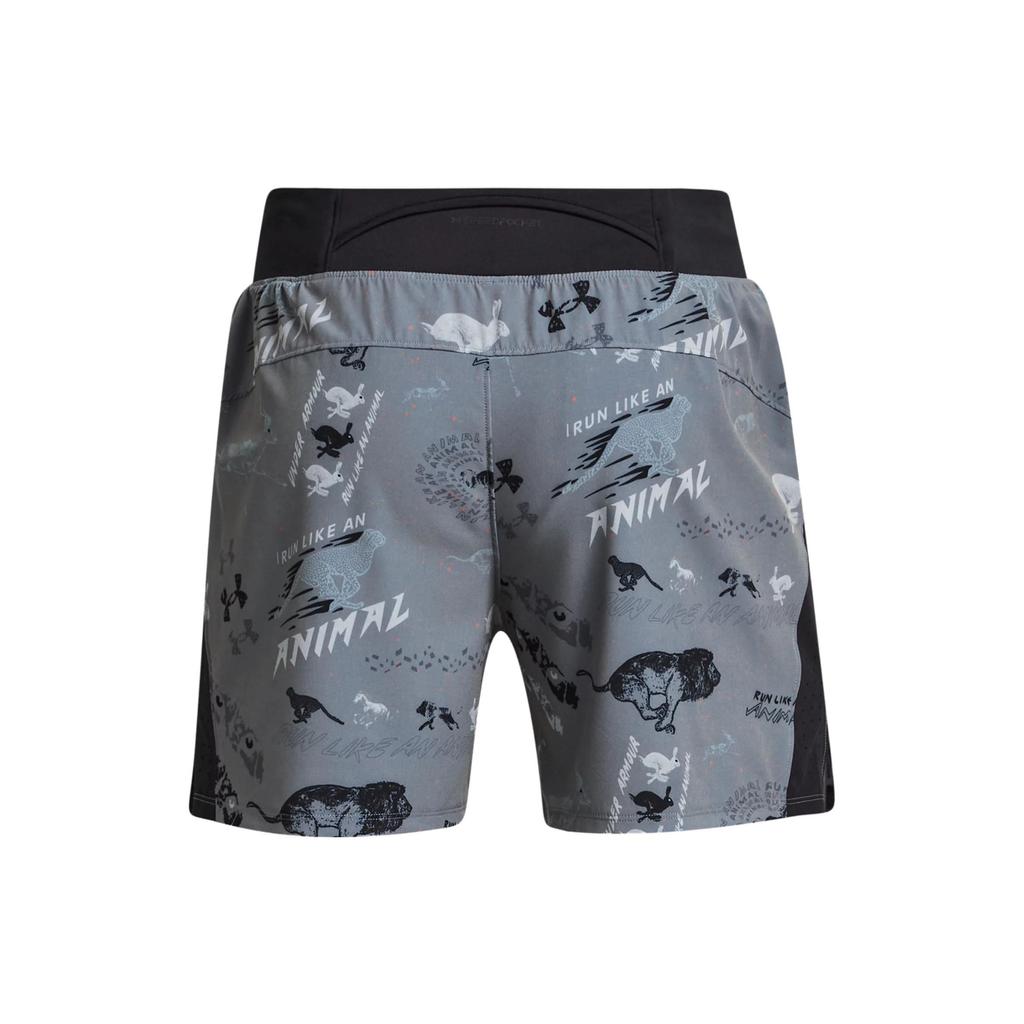 Under Armour Animal Print Letter Print Elastic Waist Straight Casual Shorts Men Shorts Gray 1379302-001