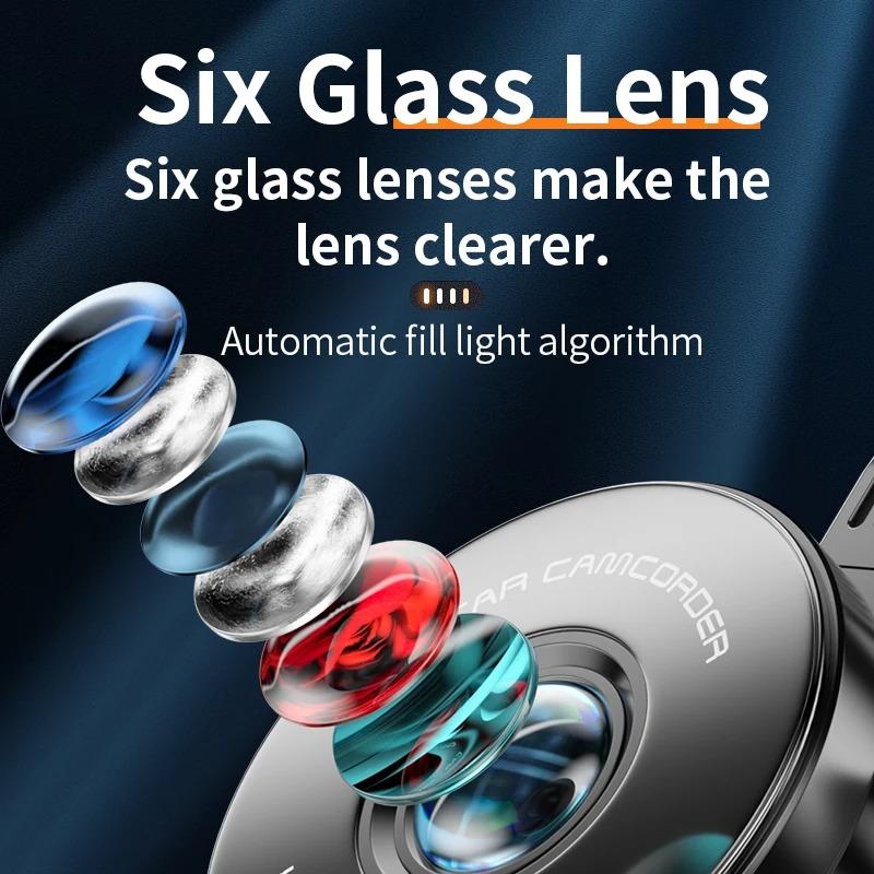 2024 New Car Driving Recorder 1440P Dual Lens Built-in DVR Video Recorder G Sensor Night Market Loop Recording Parking Monitoring