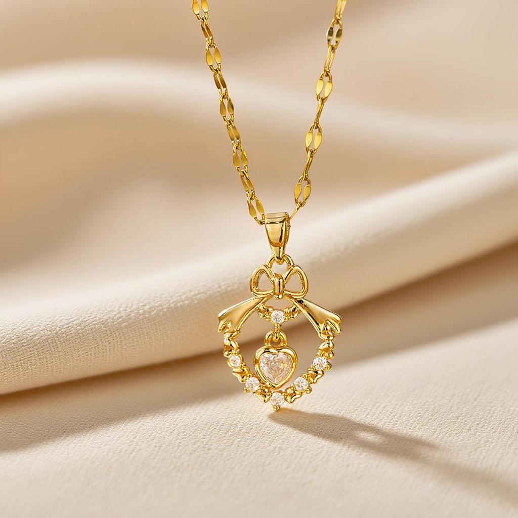 Elegant Light Luxury Zircon Necklace for Women - Gold-Plated, Simple Clavicle Chain