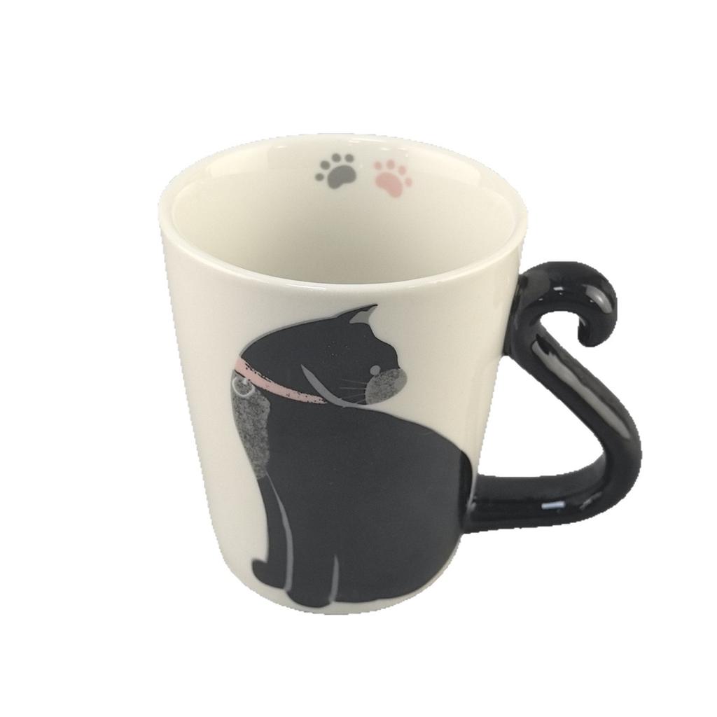 Kreative Persönlichkeit Cartoon Katze Schwanz Griff Keramiktasse Büro Kaffeetasse Kreative Studenten Milch Trinktasse