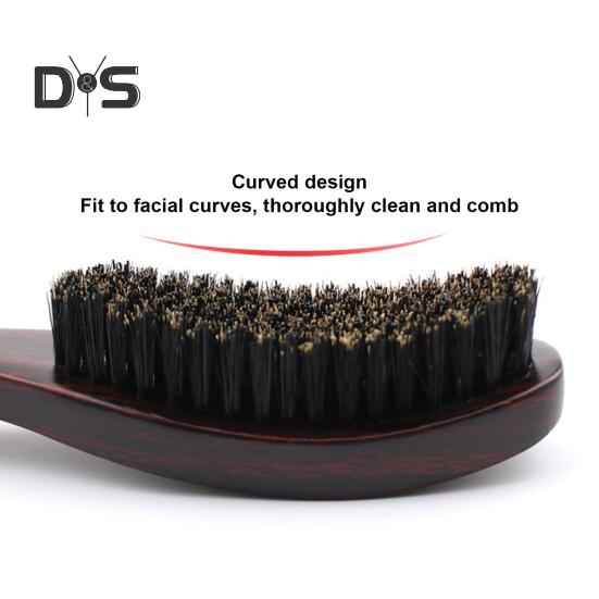 Wave Brush Men Styling Wooden Beard Brush Bristle Hair Brush Beard Styling Accessory for Home Salon Travel