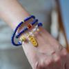 Vintage High-End Natural Lapis Lazuli White Crystal Multi-Circle Bracelet Bracelet.