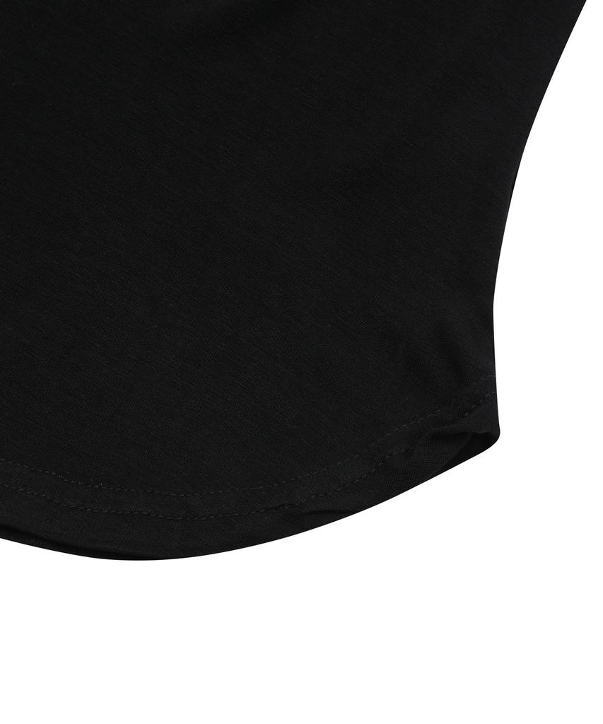 MUCENT Muse Cut U-Neck Crop Rounded Short Sleeve T-Shirt (5 Colors)