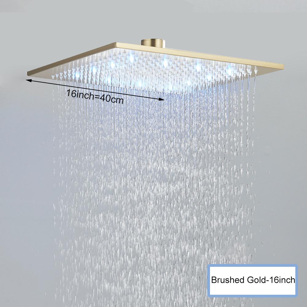 Schwarze Decken-Intelligente Fernbedienung LED Regenfall Wasserfall Einzelne Duschkopf Versteckter Duschhahn