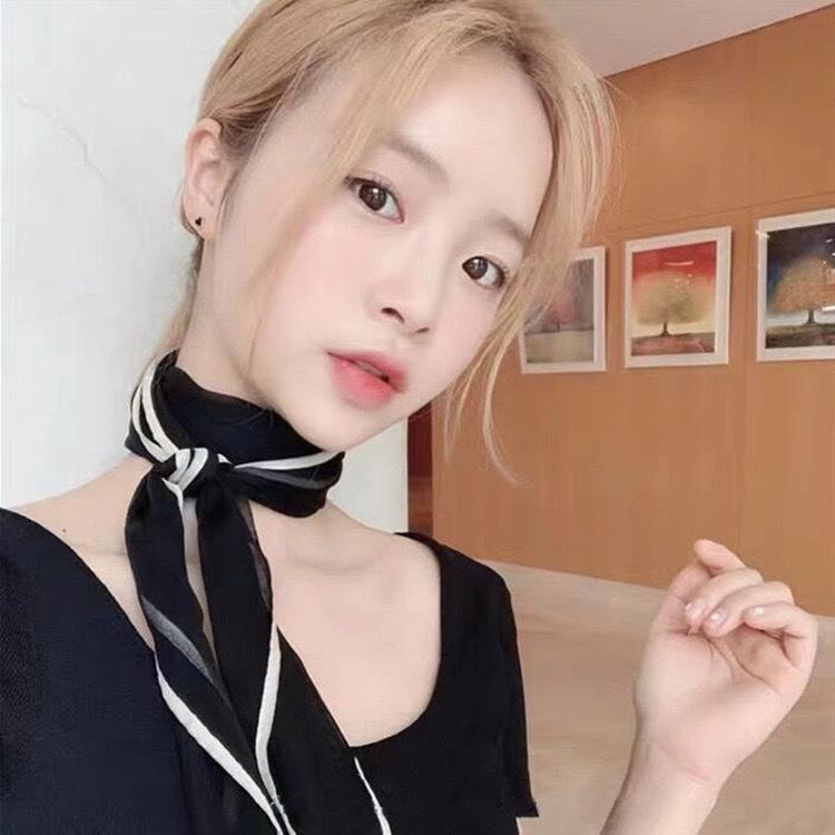 Solid Color Square Scarf Women's Scarf Versatile Decorative Scarf Thin Hair Scarf