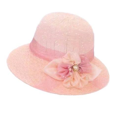 Hat Women's Sunscreen Sun Hat New Large Brim Bow Mother's Day Straw Hat Travel Sun Hat