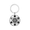 Dawapara Archangels Sigil Talisman Keychain Metatron Witchcraft Triple Moon Pentagram Pendant Stainless Steel Jewelry