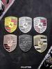 3D Metal Car Hood Front Modification Sticker Body Decorative Decal For Porsche Cayenne Panamera Macan 911 718 918 Taycan Boxster