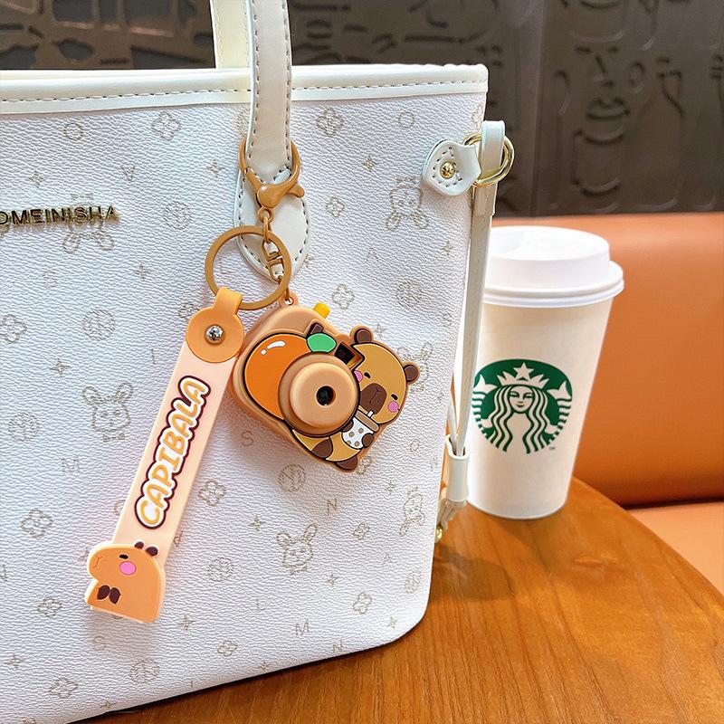 Capybara Projector Camera Keychain: Cute Capybara-kun Keyring Bag Accessory Gift