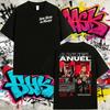 2025 Summer Rapper Anuel AA Real Hasta La Muerte Tour New Album Men's Hip Hop Gothic T-Shirts 100% Cotton Printed T-shirt