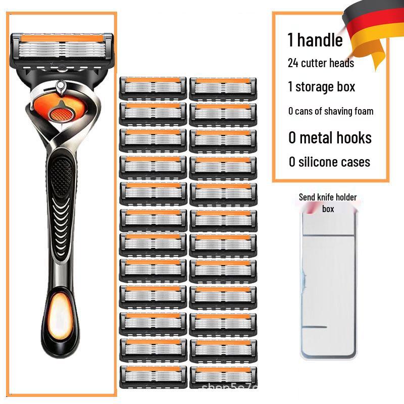 

Ультратонкая бритва с пятью лезвиями оранжевого цвета, моющейся поворотной головкой и защитой от царапин Default