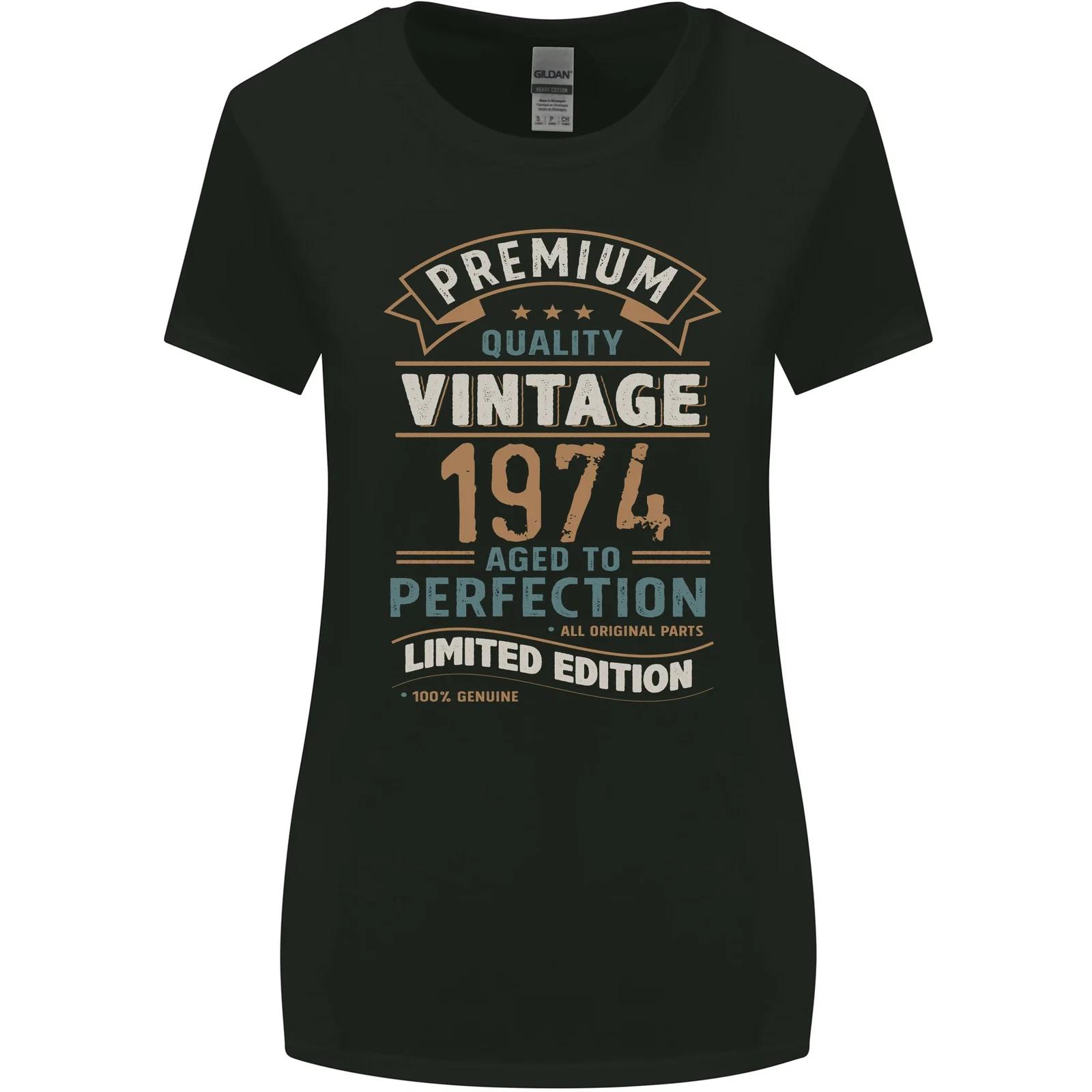 

Женская футболка Premium Vintage 51-й день рождения 1974 г. Широкий крой S