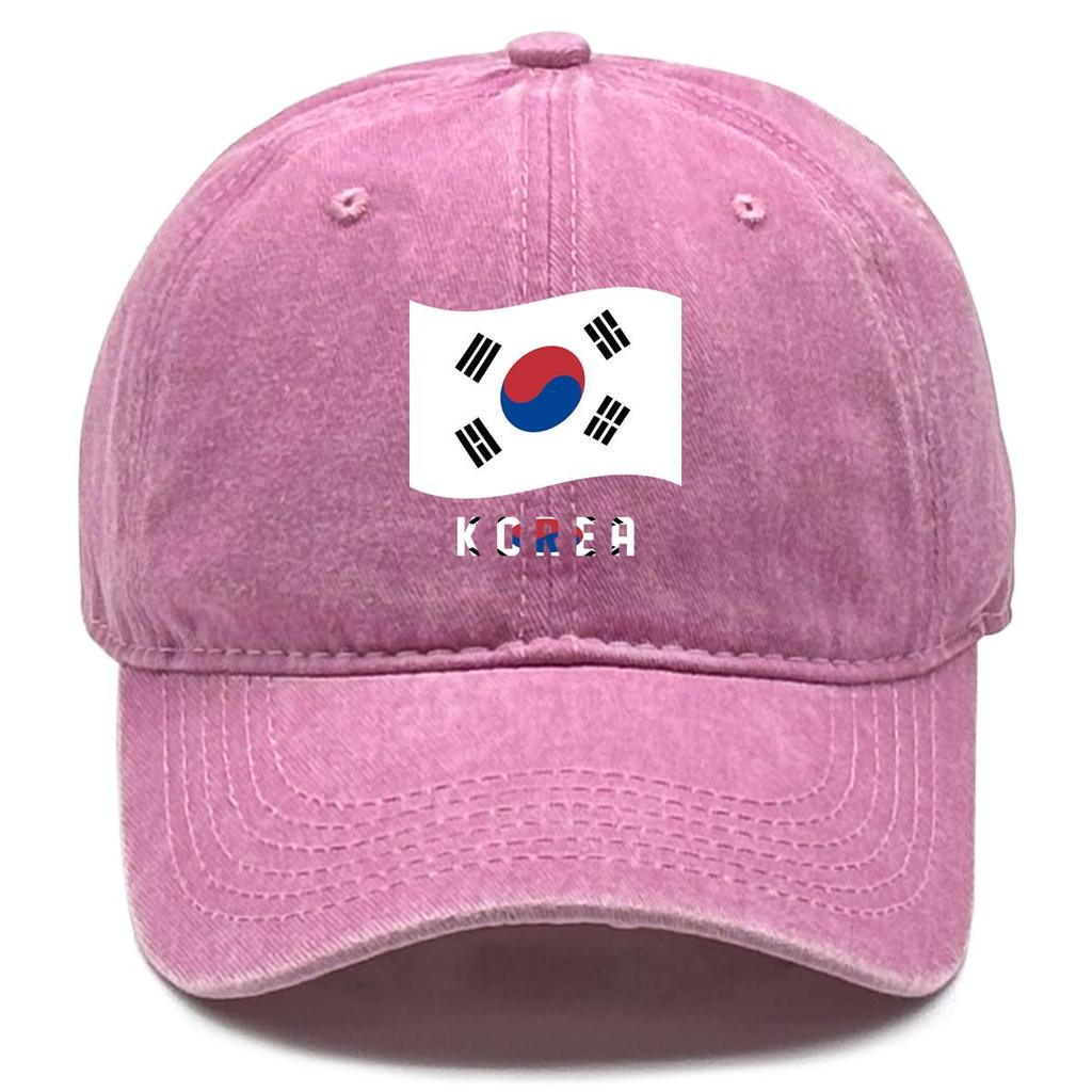 South Korea Flag Waves Print Snapback Baseball Cap, Sports Hat Hip Hop Non-Stretch Fabric Adjustable Buckle Sun Visor Adjustable Baseball Hat