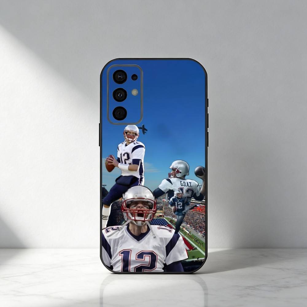 Baseball Player T-Tom B-Brady Phone Case For Samsung S25,S24,S21,S22,S23,S20,Ultra,S26,Plus,Fe,Note,5G Black Cover