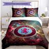 Set Lenzuola Stampato Aston Villa Football 3 Pezzi, Comodo Set Copripiumino per Camera da Letto Amico della Pelle