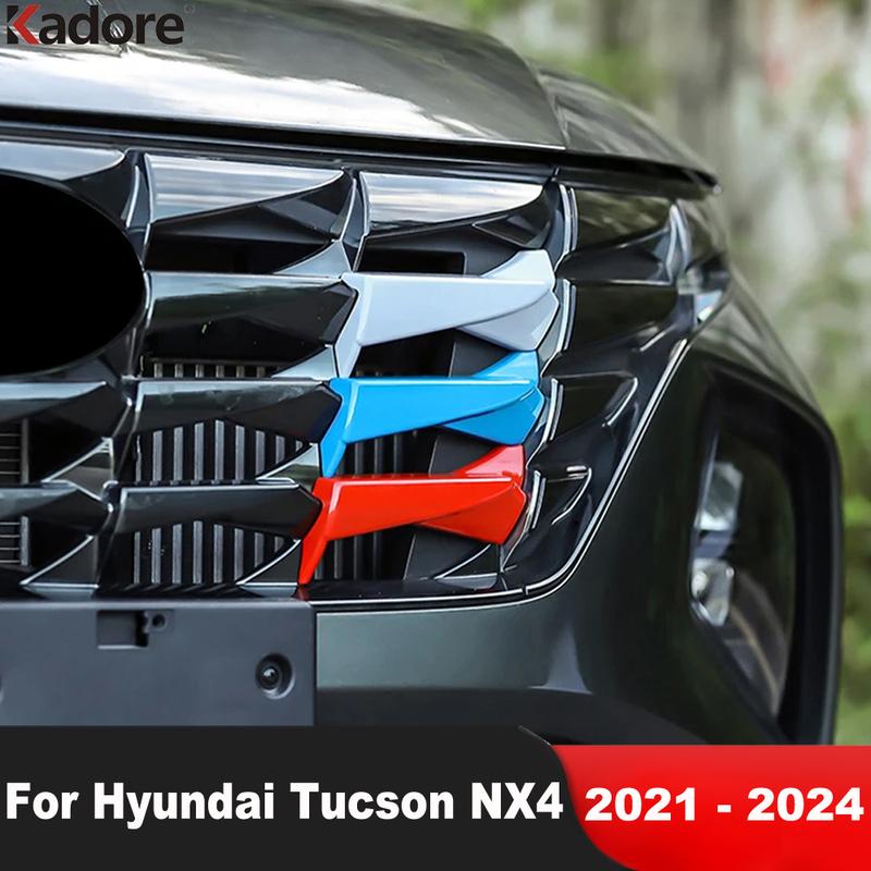 Front Center Grille Grill Cover Trim For Hyundai Tucson    2024 Car Racing Bumper Grills ert Trims Accessories
