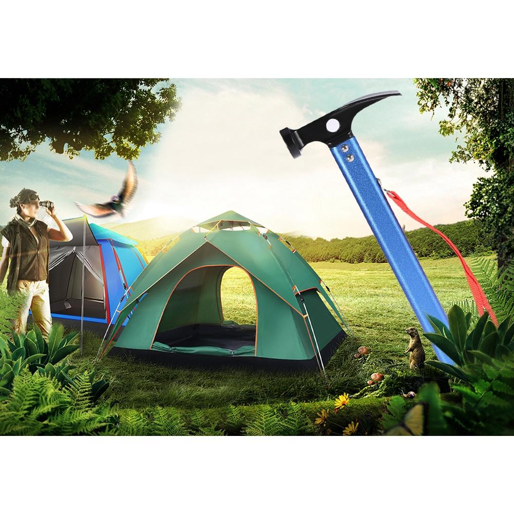 3 Colors Portable Aluminium Alloy Handle Outdoor Camping Hammer Tent Peg Stake Puller