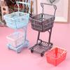 1/12 Dollhouse Mini Shopping Cart Supermarket Shopping Basket Model Dollhouse Supermarket Decoration Accessory Pretend Play Toy