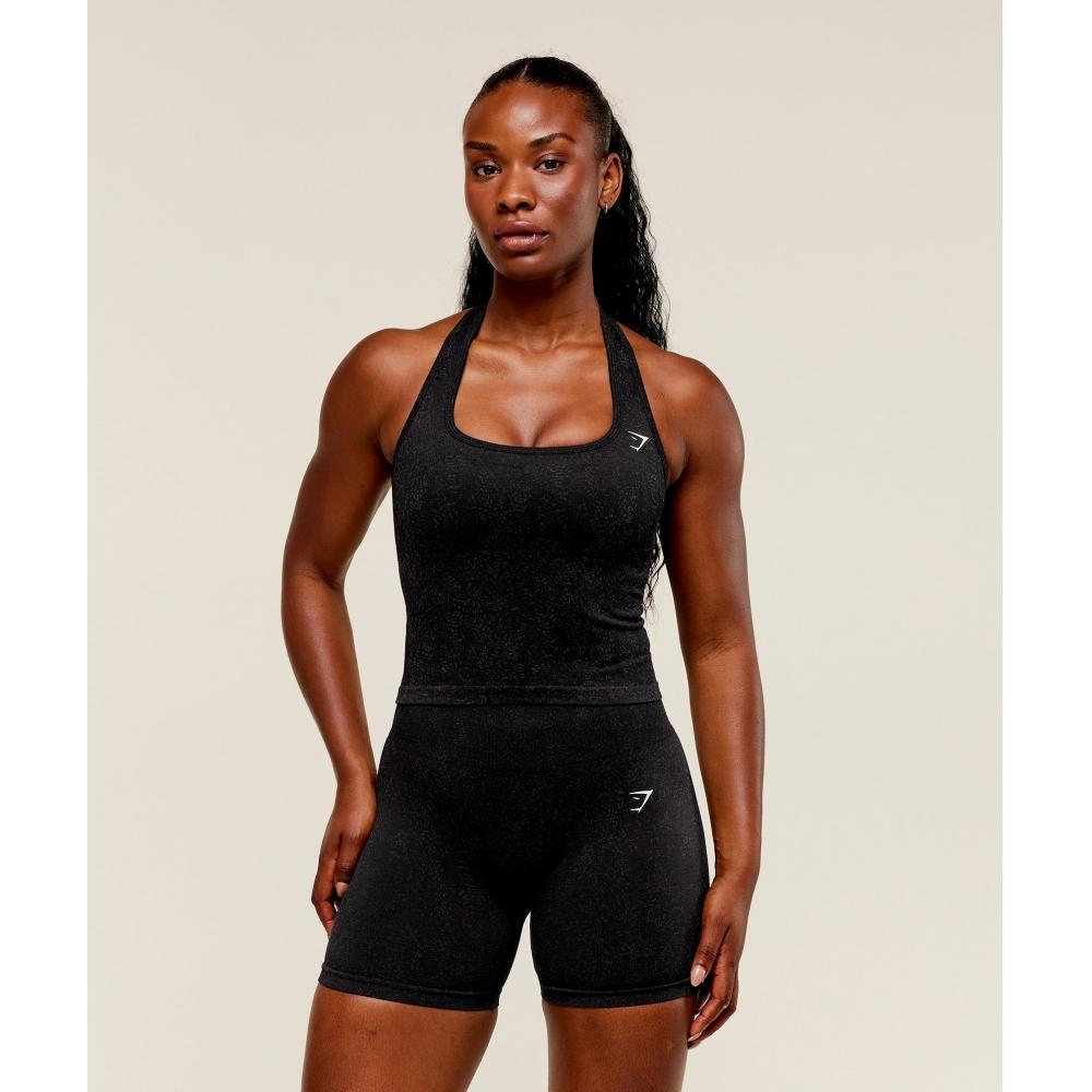 Gymshark Adapt Fleck X Whitney Tank With Shelf Black B5c1e Bbdg