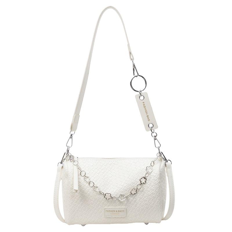 Premium Sense of Foreign Style Woven Pattern Bag Women's Trend Chain Bag 2025 New Fashion Versatile Cylinder Messenger Shoulder Bag