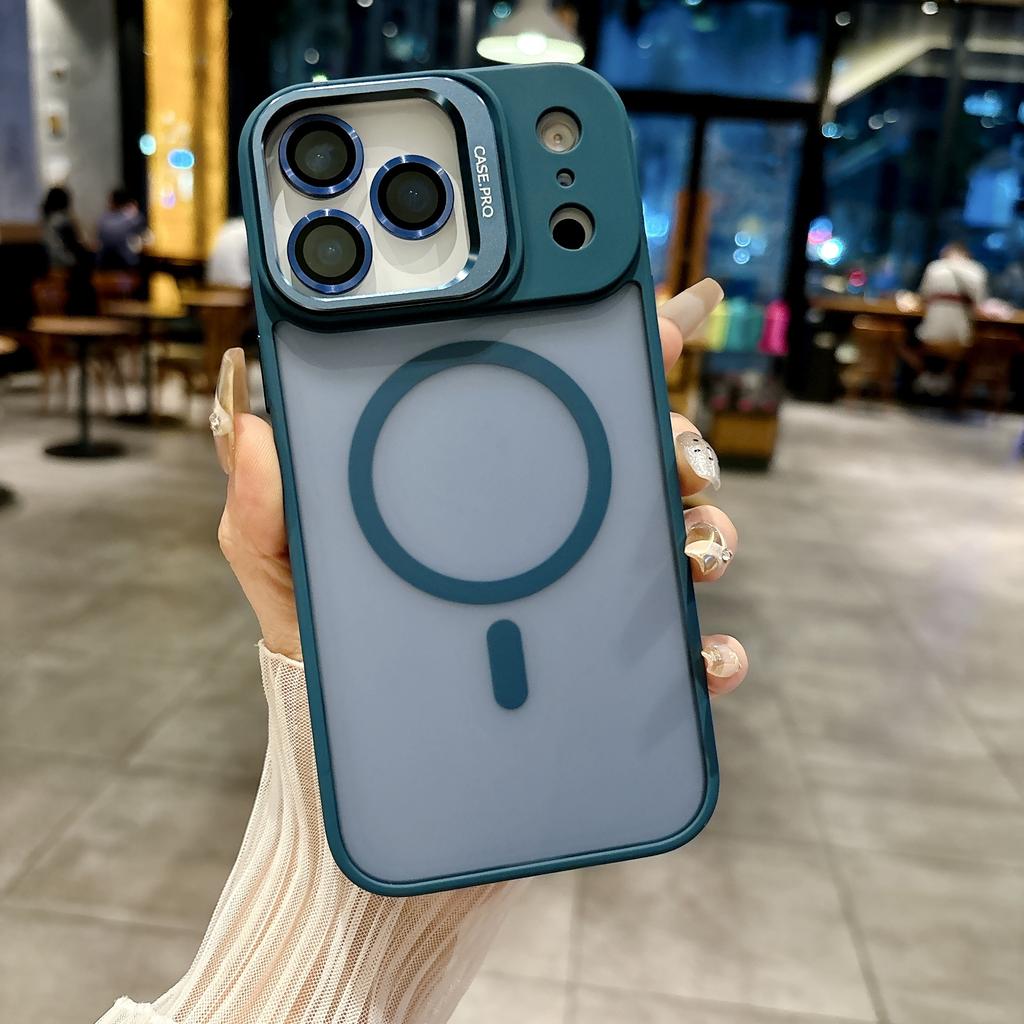 Luxury For Magsafe Magnetic Metal Lens Holder Case For iPhone 17 Air 16 15 14 13 12 11 Pro Max Plus Bumper Translucent Cover