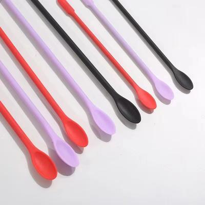 Set de raclete cu linguriță din silicon 2 în 1, fond de ten lichid cosmetic, cremă de față, lingură pentru răzuit, instrumente de îngrijire a pielii