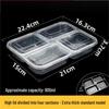 Disposable 4-Compartment Meal Prep Containers with Lids