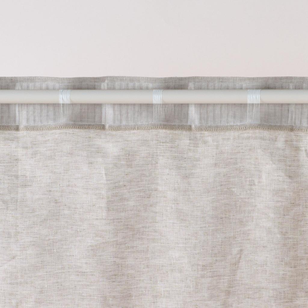 MUJI Linen Plain Weave Non-Pleated Curtains, 100cm Wide x 200cm Long, Off-White, 84759307